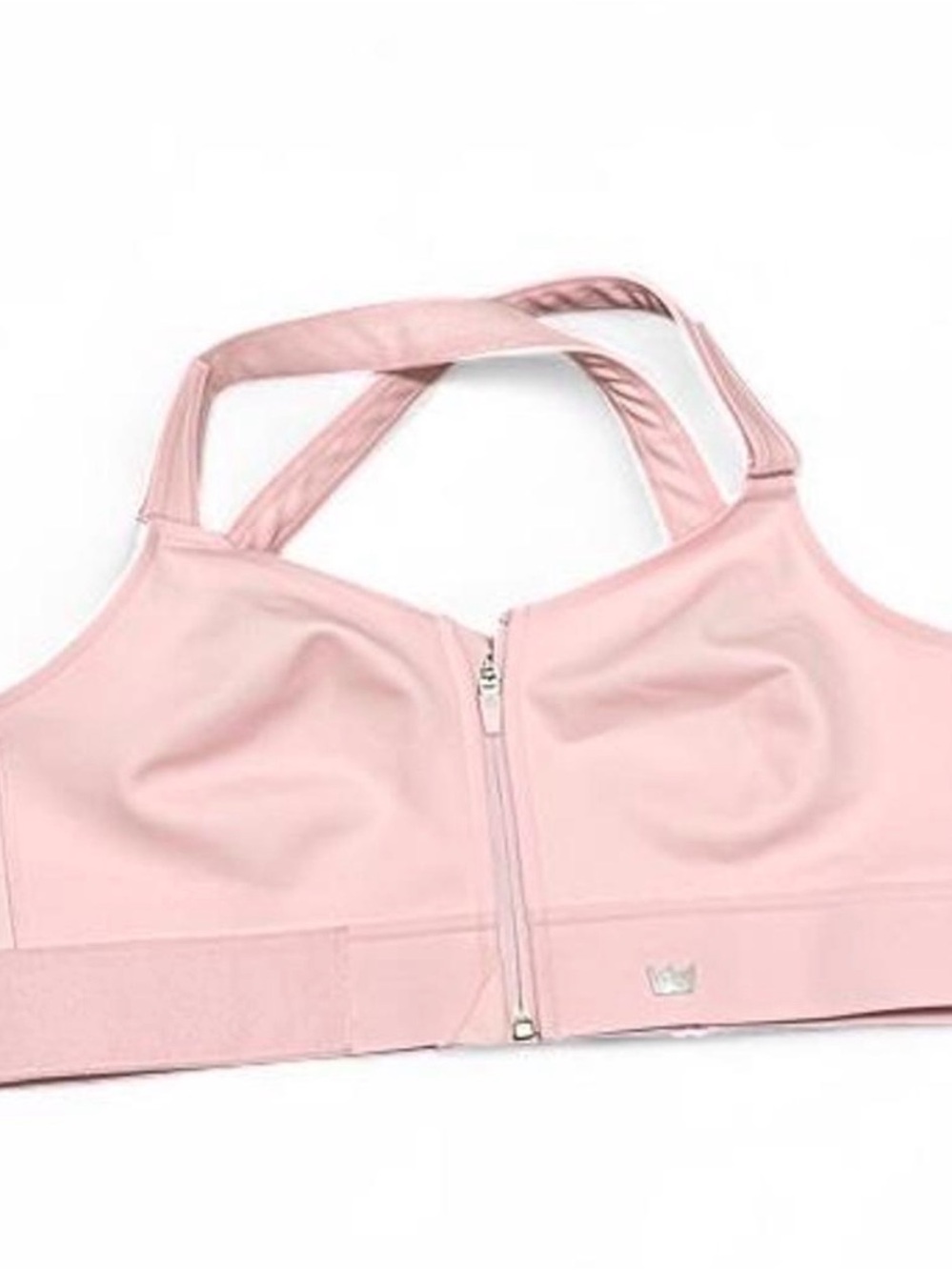 SheFit Front-Zip Light Pink Sports Bra